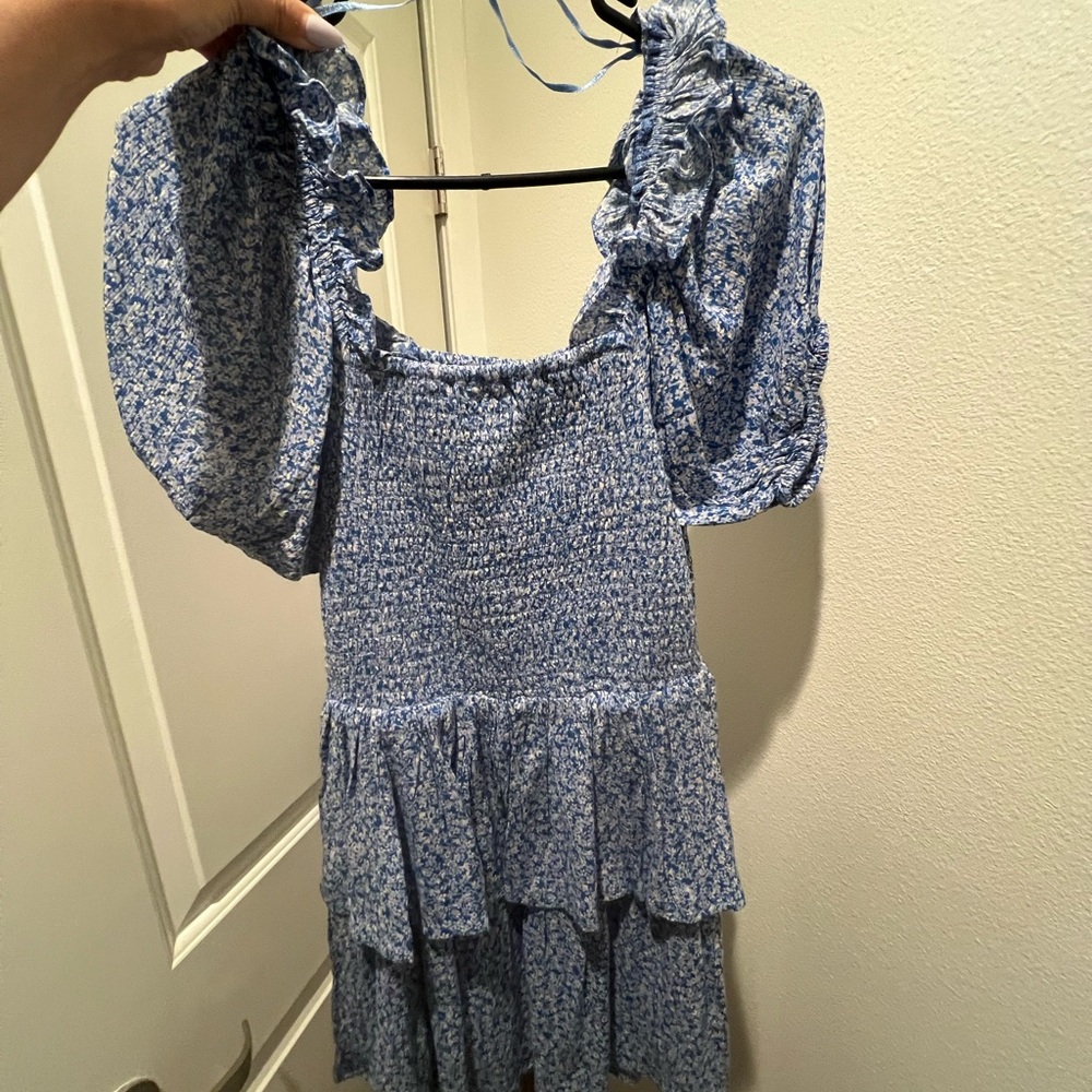 Blue Floral Mini Dress